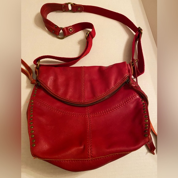 The Sak Bags The Sak Deena Foldover Flap Red Pebbled Leather